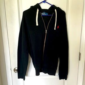 Black Fleece full zip up hoodie, Polo by Ralph Lauren, size Large.